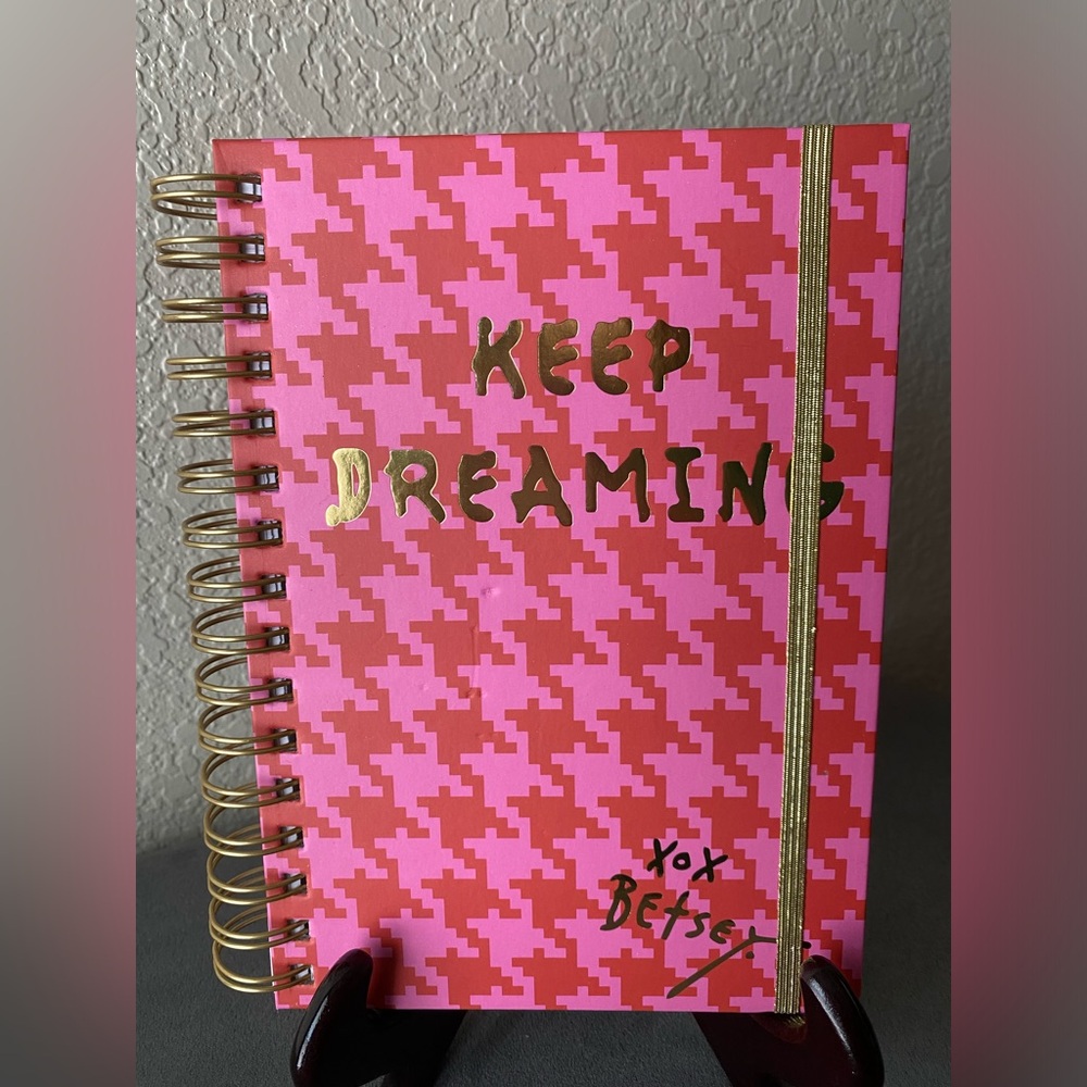 Betsey Johnson Pink and Red Plaid Spiral Notebook New